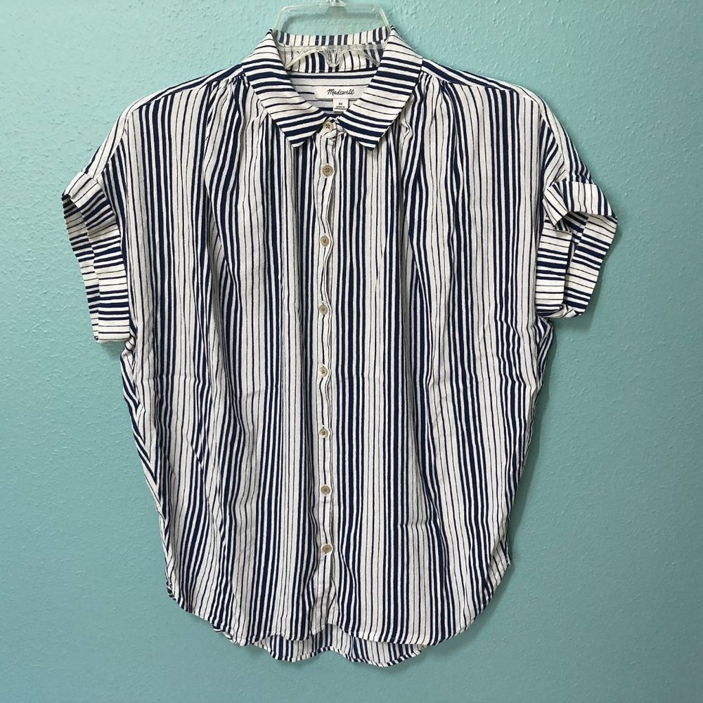 Madewell Central Drapey shirt in Fairborn Stripe